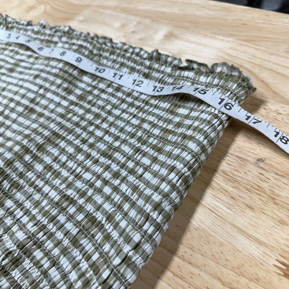 Veronica Beard NWT Aloya Smocked Cotton Mini Skirt Size XL Olive Gingham Ruffle - Picture 9 of 10